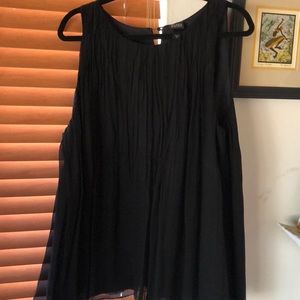 Eileen Fisher Black Crepe Lined Sleeveless top